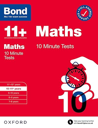 Book cover for 'Bond 11+ Maths 10 minute tests'